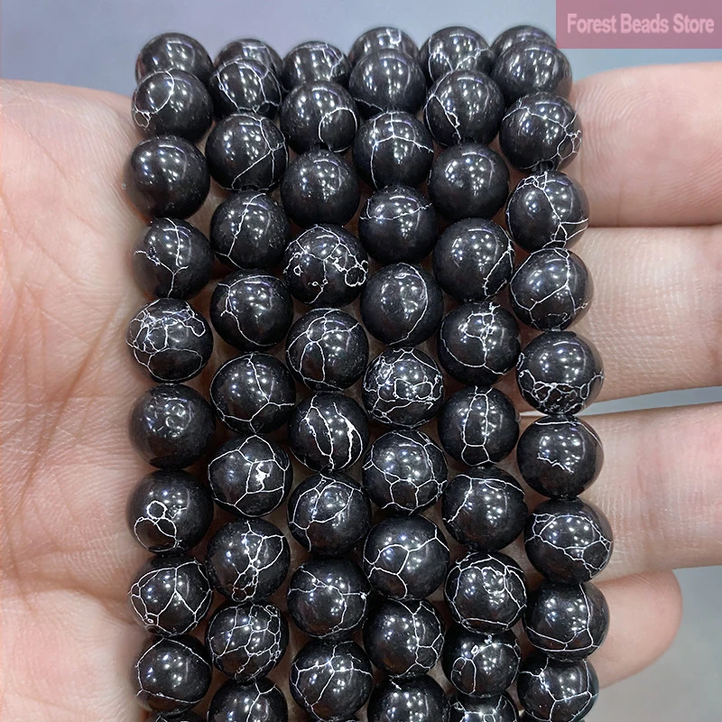 Natural Stone Black Turquoises Loose Beads 15\