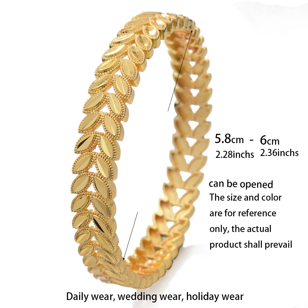Ethiopian Indian Gold Color Bangles For Women Bride Jewelry African Middle East Jewelry