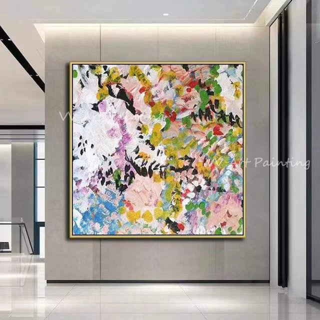 

Colorful Flower Thick 100% Handmade Abstract oil painting abstract art oil painting on canvas for office Home Decoration