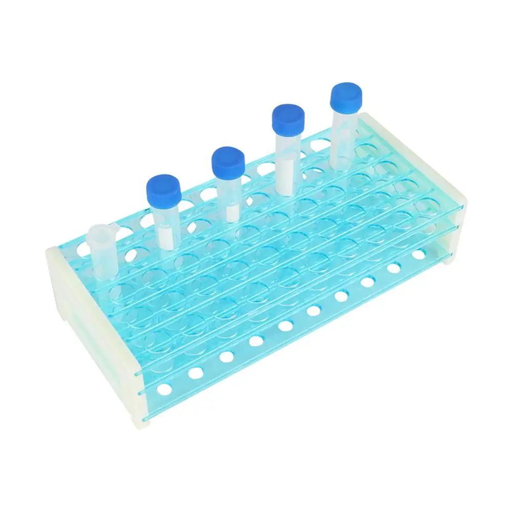 Plastic Test Tube Stand Bracket Rack for 16mm Test Tubes 50 Hole Positions Centrifugal Test Tube Holder Laboratory Instrument