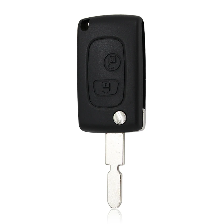 2 Buttons modified Flip Remote Key Shell case fob for Peugeot 406