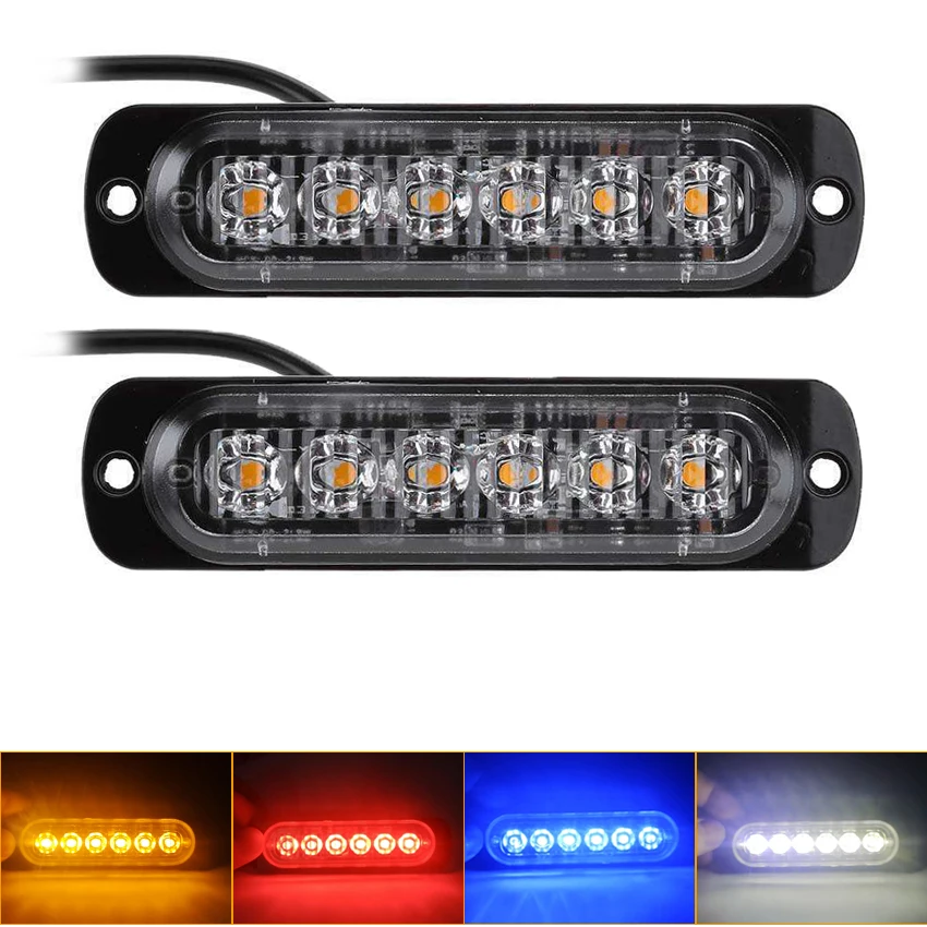 

2PCS Warning Light Synchronization Function Emergency Vehicle Truck LED Grille Light Head Surface Mount Police Warning Light