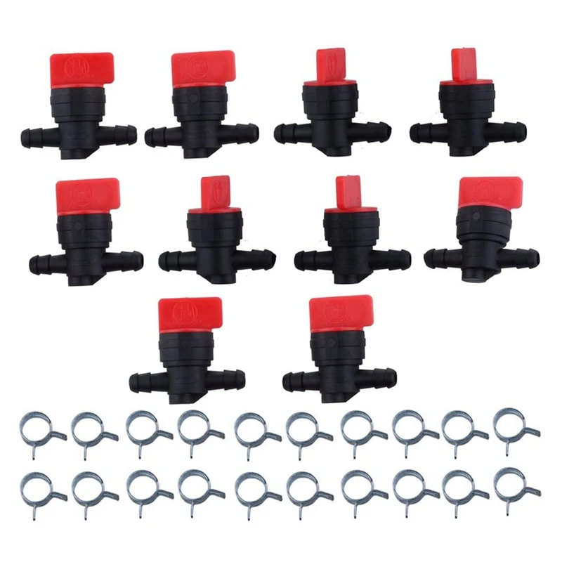 

10PCS 494768 698183 Fuel Shut Off Valve with Clamp for 1/4 inch Fuel Line Briggs & Stratton Murray Toro Lawn Tractor