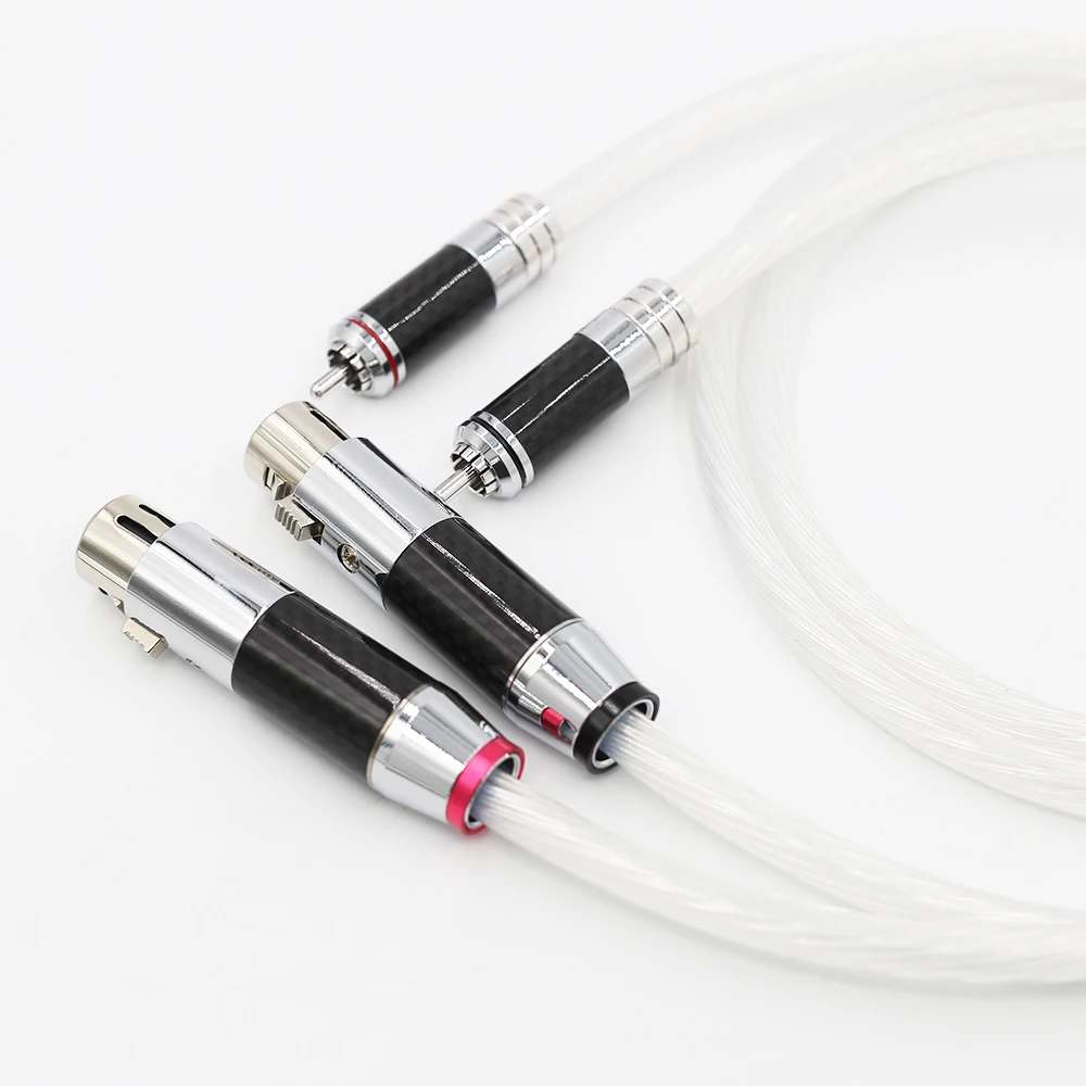 Audiocrast 1 Hifi 5N Đơn Mạ Bạc Đầu RCA Đực Sang XLR Nữ Cắm Cáp Âm Thanh