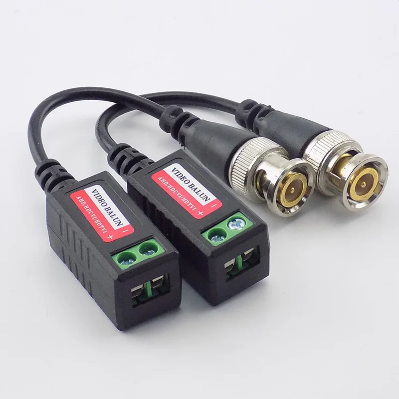 10 pares de alta definição trançado bnc cctv vídeo balun transceptores passivos utp balun bnc cat5 vídeo balun para hd ahd tvi civ cam