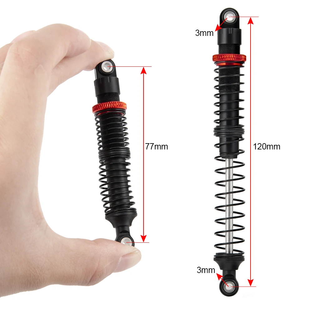 YEAHRUN 90mm/100mm/110mm/120mm ammortizzatore in metallo in lega per TRX-4 Axial SCX10 Wraith 1/10 RC ricambi auto