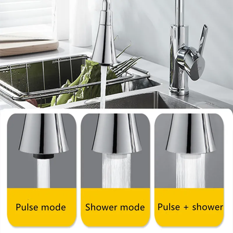 3 Modes Kitchen Water Faucet Aerator Universal Adjustable Splash Bubbler Water Saving Filter Shower Head Nozzle Tap Connector