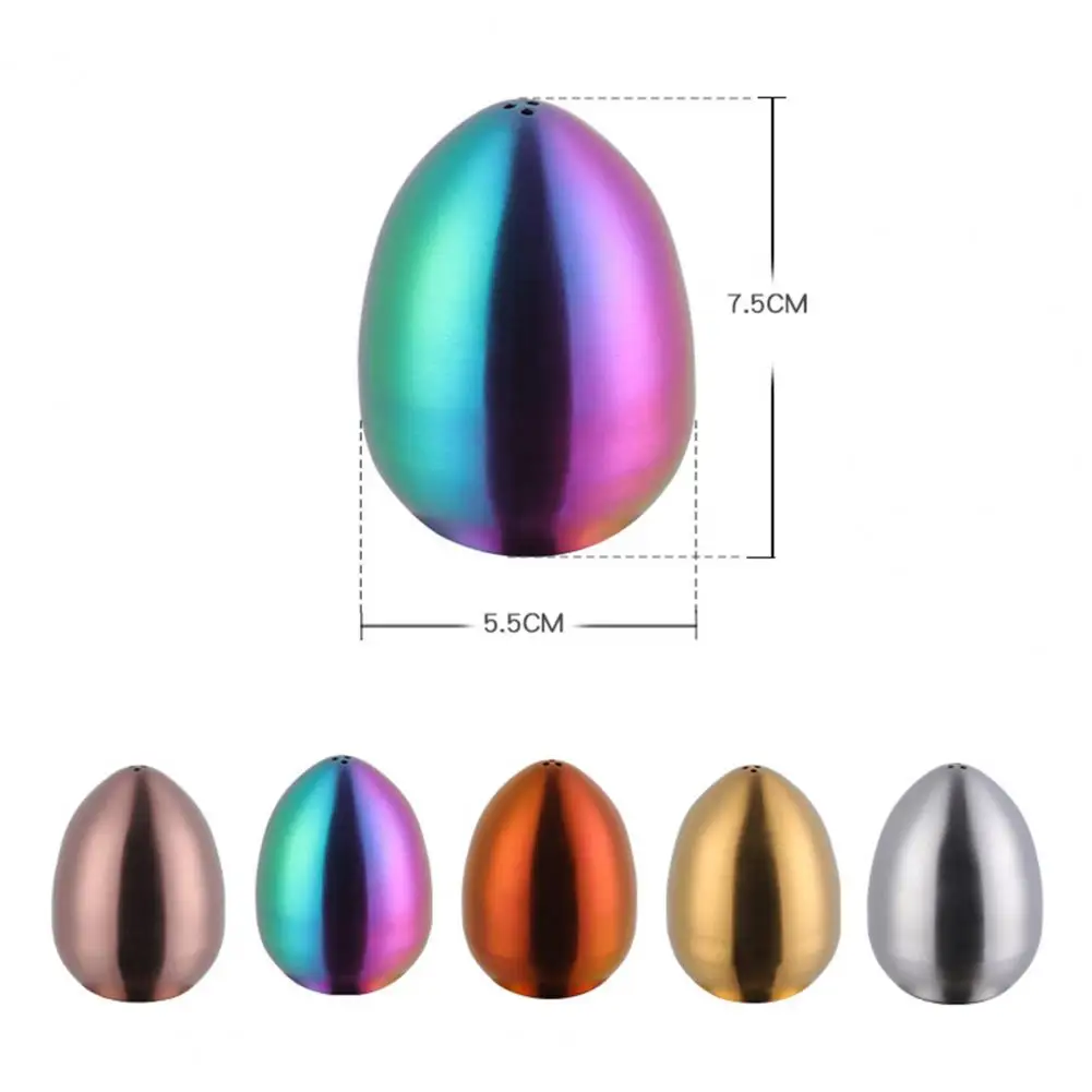 Salt Cellar Spice Pepper Shaker Egg Shaped Spice Container Stainless Steel Condiment Bottle Kitchen Gadgets seasoning organizer