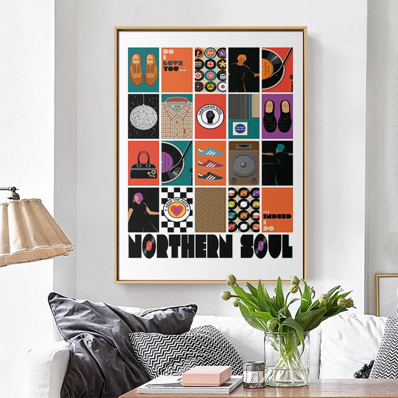 

Modern Abstract Painting Northern Soul Canvas Poster and Print Wall Art Pictures for Living Room Home Decor