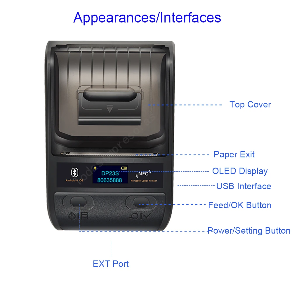 Widely Used Portable Handheld Thermal Label Printers BT Barcode QR Code Sticker Cable Label Maker Multifunctional Adhesive Paper