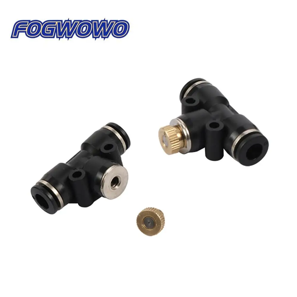 

2 PCS Slide Lock Tee Connector 0.2/0.3/0.4/0.5mm Brass Atomizing Nozzle Garden Watering Kit 3/16" Threaded Atomizing Nozzle