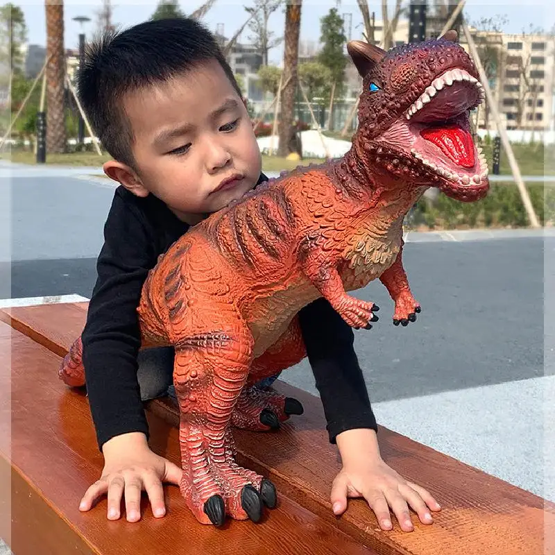 25-84cm Large Dinosaur Shark Model Toy For Kid Tyrannosaurus Rex Soft Puppets Animals Velociraptor Jurassic Worlds Children Toy