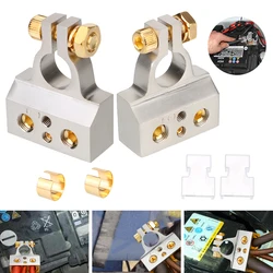 2Pcs Car Battery Terminal Connectors Audio Stereo Cable Clamps 0/2/4/8/10GA Adapter Modified Set Automotive Accessories Interior