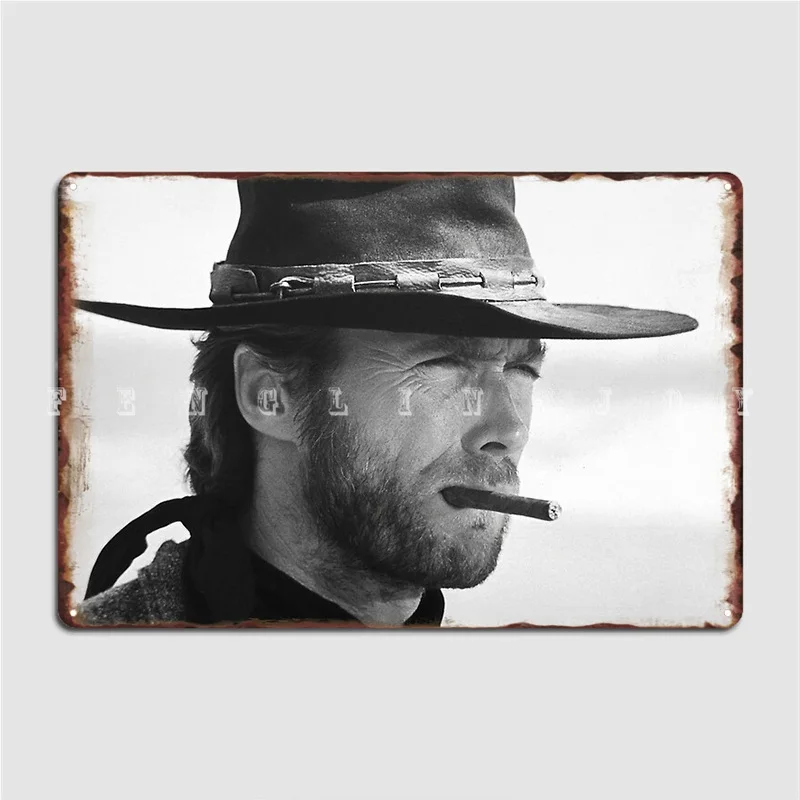 Clint Eastwood Cigar Metal Sign Wall Decor Garage Club Cinema Kitchen Funny Tin Sign Poster