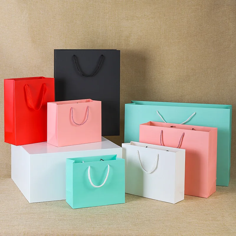 Paper Bag Kraft Packaging Gift Paper Bag Craft for Clothing Storage Wedding Guest Present Packaging 10 pc