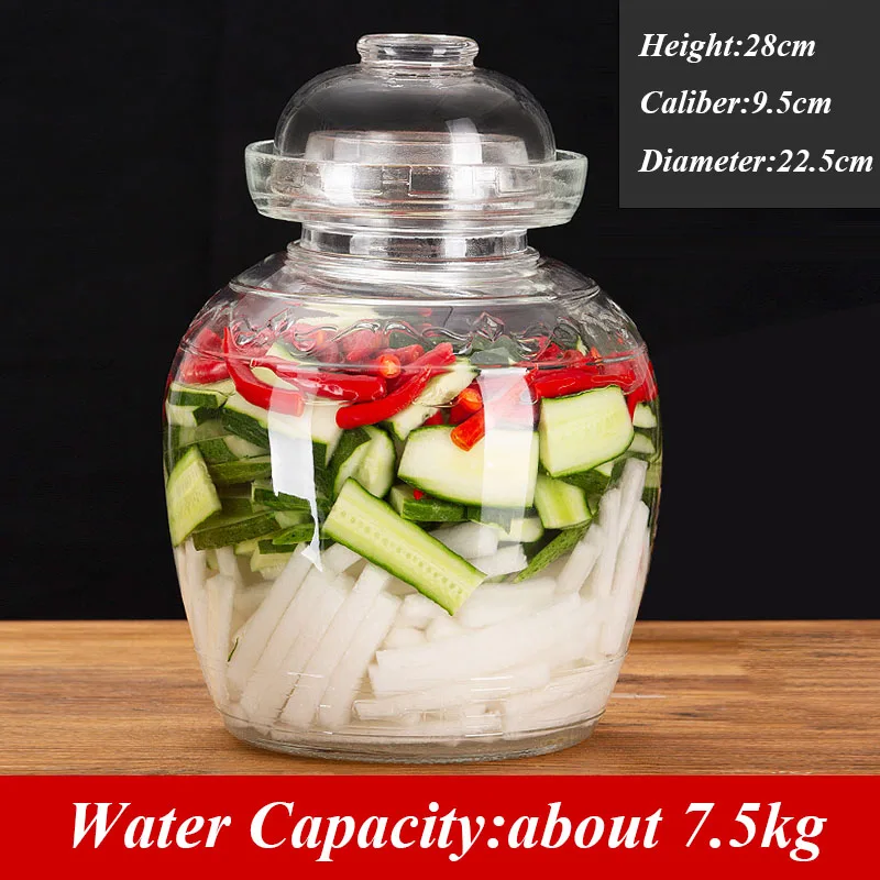 Thickened Transparent Glass Kimchi Jar Pickles Container Kitchen Accessories Pickled Jars for Food Pickling Sealed Storage Tank