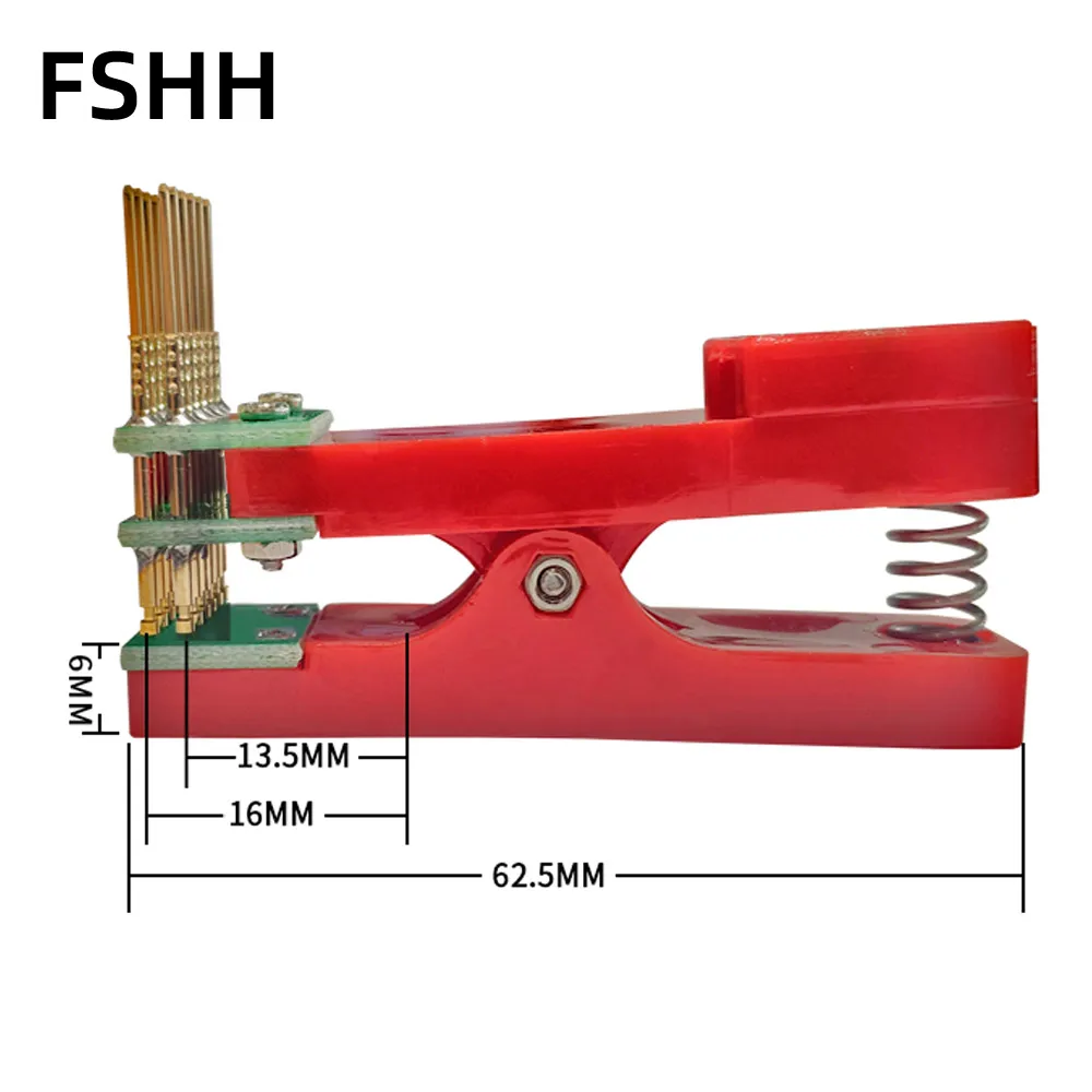 2.0mm test Burning fixture Test stand PCB clip pogo pin Debug Download Program clip Clamp Fixture 2p 3p 4p 5p 6pin with line