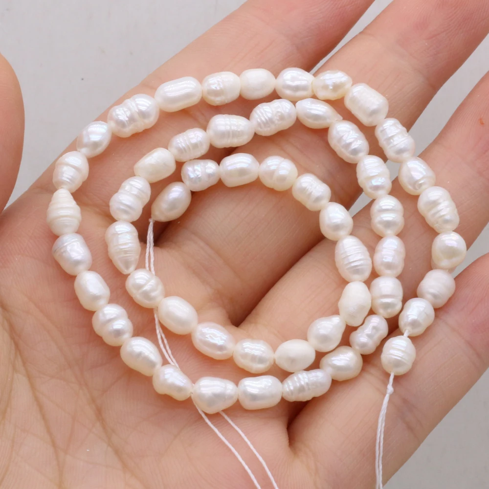 Natural Freshwater Quality Pearl Rice Beads White Round Loose Pearls For DIY Charm Bracelet Necklace Jewelry Accessories Making