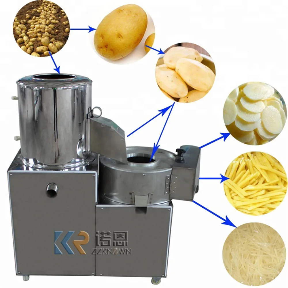 Industrial Automatic French Fries Sweet Potato Chips Peeler Slicer Washing Making Machine Price