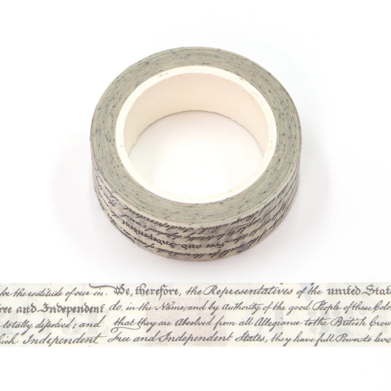 Nuevo 1 rollo de 10M para decoración de diario, cintas Washi con letras en inglés Vintage para álbum de recortes, diario, cinta adhesiva, papelería