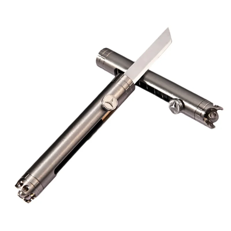 Titanium Alloy Mini Knife Sharpener Multi Function Mini Pocket Knife Outdoor Demolition EDC Knife Paper Key Ring