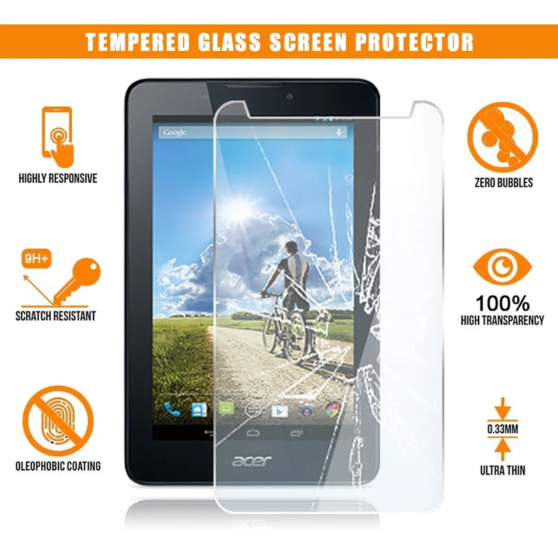 

For Acer Iconia Tab 7 A1-713 7" Full Tablet Tempered Glass 9H Premium Scratch Proof Anti-fingerprint Clear Film Protector Cover