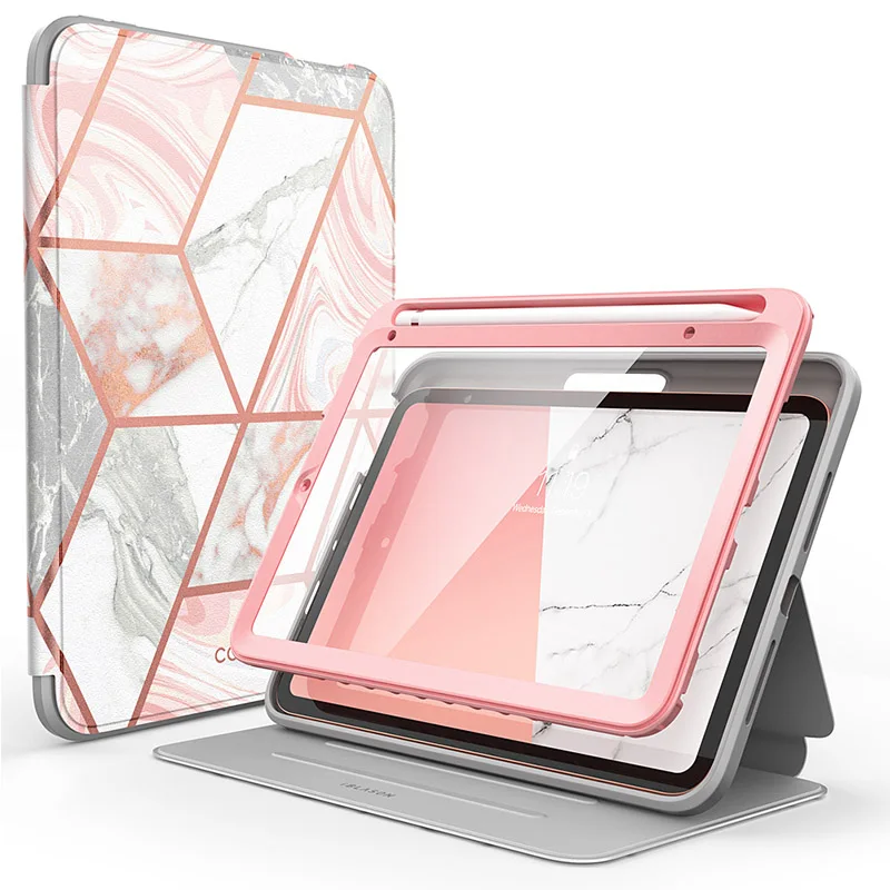 

For iPad Mini 6 Case 2021 Release I-BLASON Cosmo Full-Body Trifold with Built-in Screen Protector Smart Cover with Pencil Holder