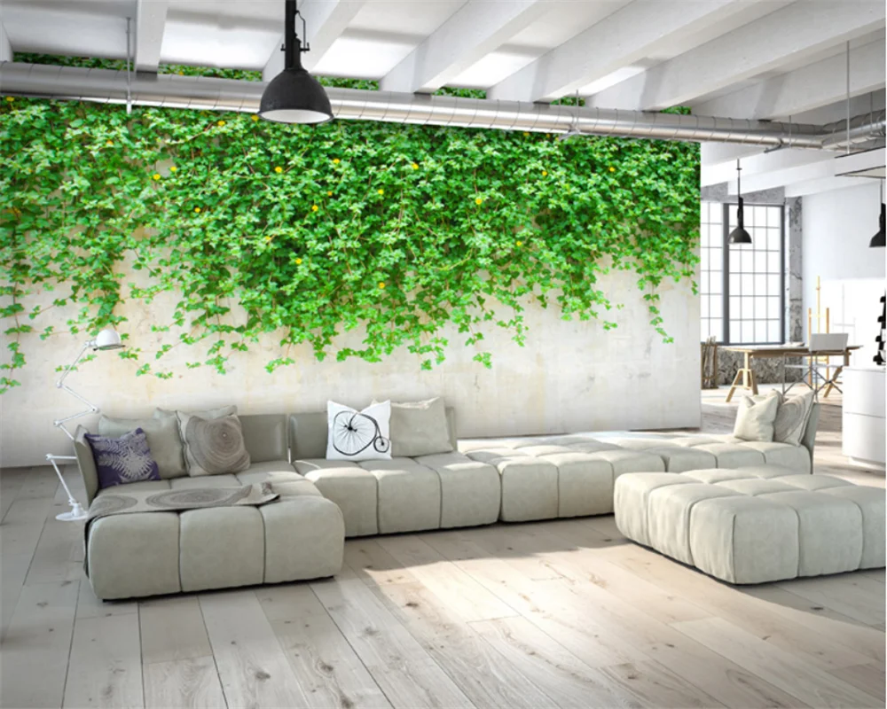 beibehang Customized modern vines green leafy plants dining room living room TV bedroom background wallpaper papier peint