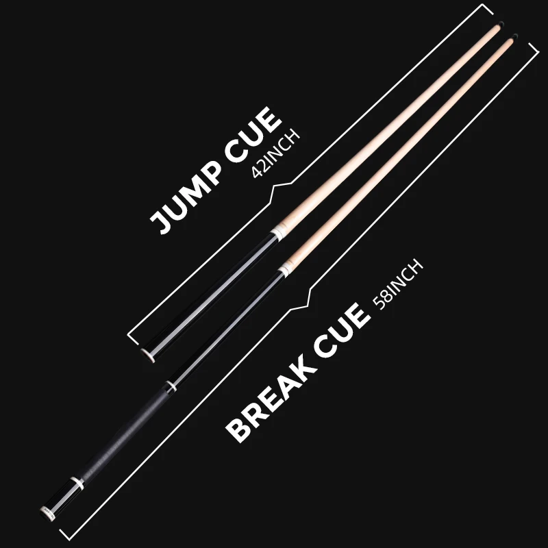 58\' Jianying Punch Jump Cue 13.2mm Tip Hard Maple Shaft Linen Wrap Professional Break Cue Billiards Stick Help You Break And Run