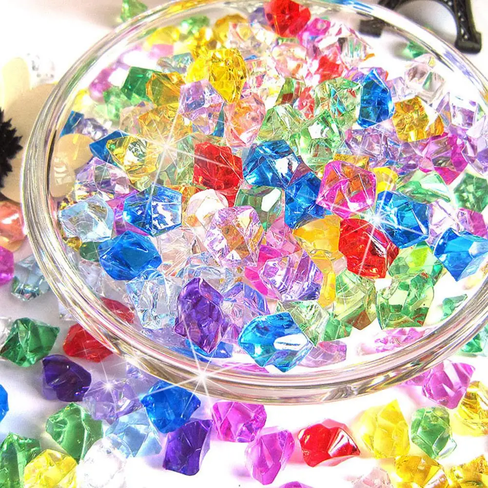 400PCS Plastic Gems Ice Grains Colorful Small Stones Children Jewels Crushed Ice Counter Crystal Diamonds