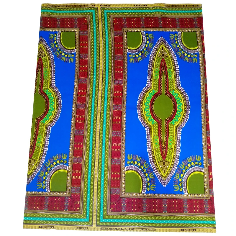 Paños Dashiki con estampado azul africano de cera de poliéster para mujer, tela Ankara, Tissu, africano, 6 yardas