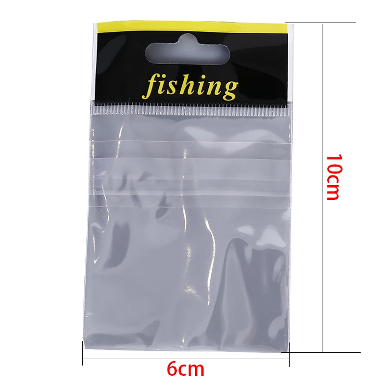 100pcs fishing lures bag Ziplock Self Seal Zipper Plastic Retail Packing Poly Bag Zip Lock Bag Package Fishing Tackles