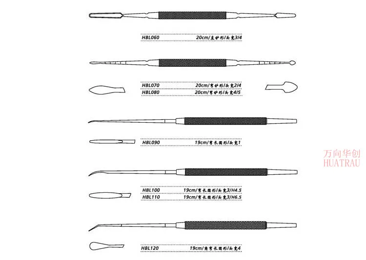 jz medical Double head nose bone Curette Periosteal mucosa stripper cavidade nasal Mucosal curette Cosmetic plastic instrument