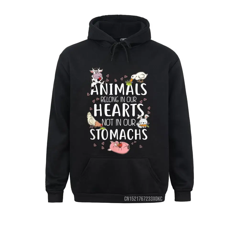 

Animals Belong In Our Hearts Not In Stomachs Vegan Hoodie Casual Hoodies Cute Long Sleeve Men Sweatshirts Hip Hop Winter Clothes