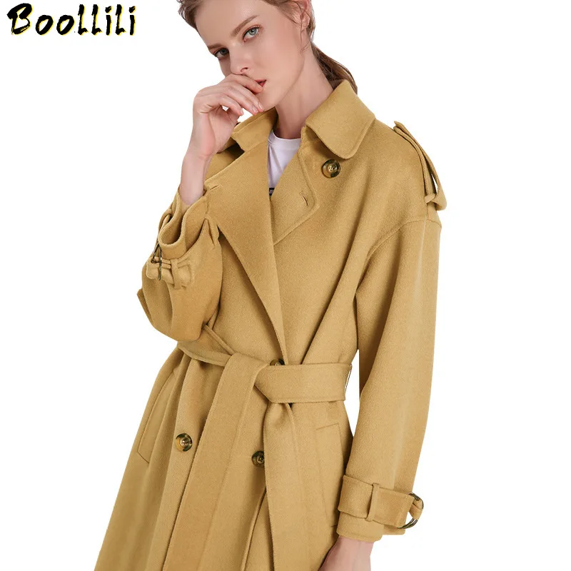 Women Boollili Coat Long Jacket Korean Elegant Double-sided Wool Coat Women Ladies Coats Abrigos Mujer Invierno 2023