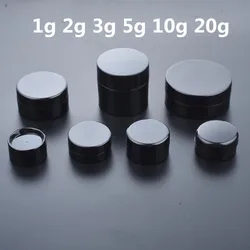 50 teile/los Leere 1g 2g 3g 5g 10g 20g Schwarz Tragbare Creme Jar gläser topf Box Make-Up Nail art Cosmetic Bead Lagerung Container