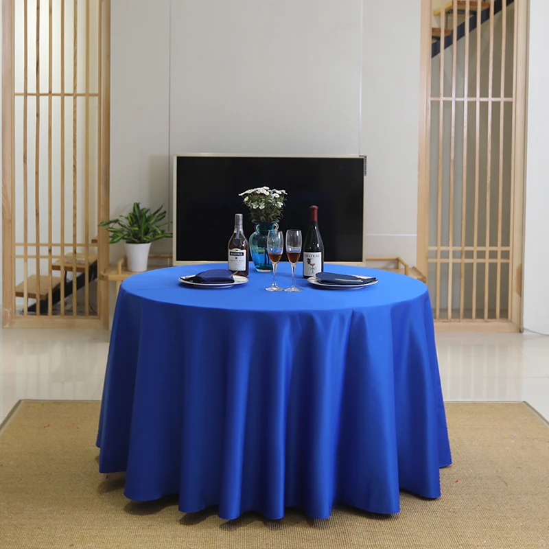 مفرش طاولة من قماش الساتان السميك بلون سادة مخصص، طاولة مستديرة راقية على الوجهين غطاء مكتب من الساتان على الطراز الأوروبي