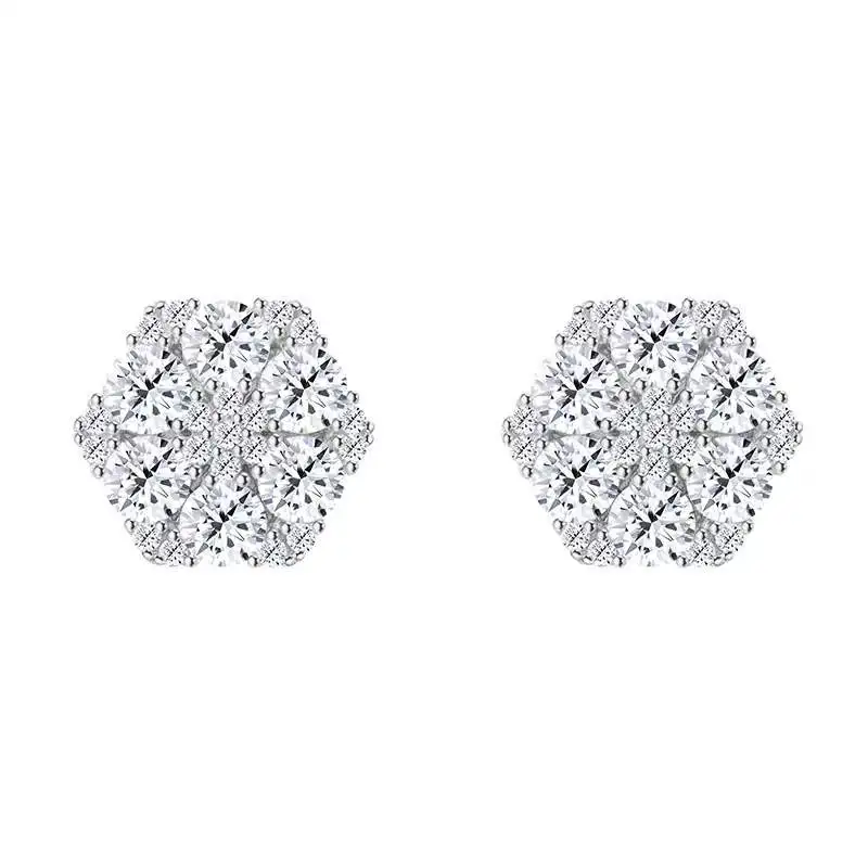 High Quality Hiphop 4mm D Color Moissanite Earrings with Screw Back Women Men Jewelry Gold Plated 925 Silver Stud Earrings Gift