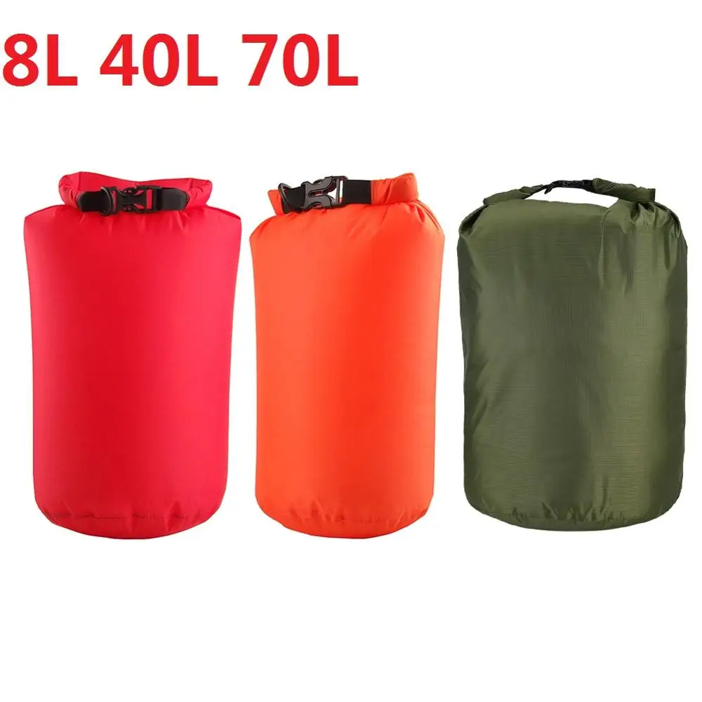 Sac à dos sec étanche 8l/40l/70l, pour l\'extérieur, sac de natation, seau, Trekking en rivière, Rafting, kayak, sac de rangement pour vêtements de