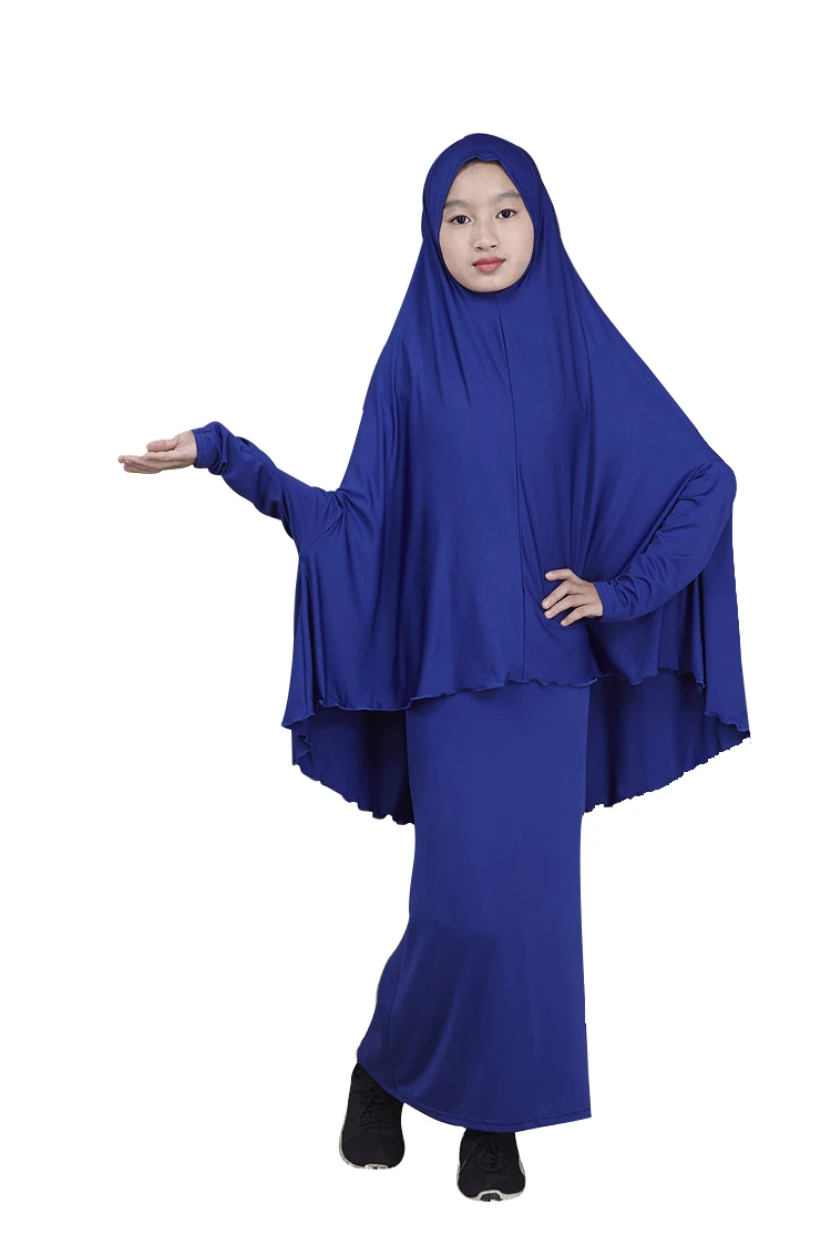 Set Muslimischen Kinder Mädchen Robe Abaya Burka Hijab Islamischen Maxi Kleid Gebet Kleidung Ramadan Arabischen Robe Kinder Anzüge Volle Abdeckung Neue