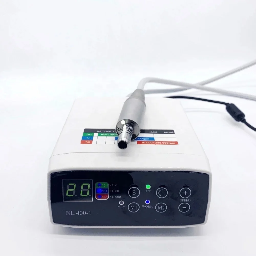 Portable dental brushless micromotor LED motor system compatible with dentist units contra angle slow speed hand piece