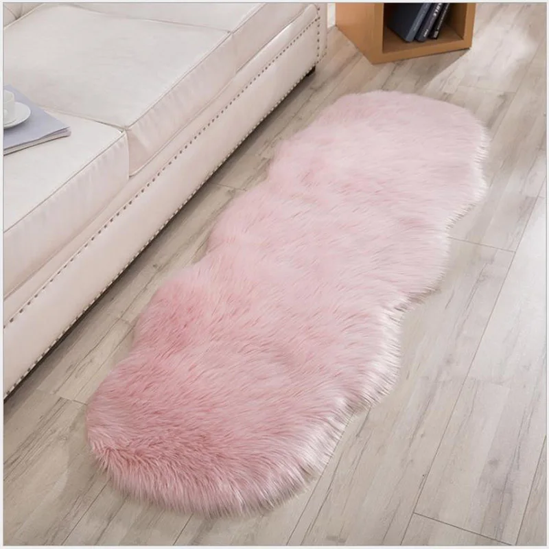 

Fluffy Plush Imitation Wool Carpets White Living Room Modern Home Decoration Children's Room Bedside Rug Balcony Bay Window Mats