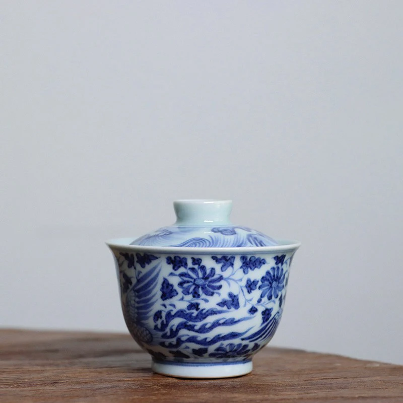 |Creation of jingdezhen imitation Ming blue and white hand draw the double phoenix mountain room 2 to 100 cc tureen