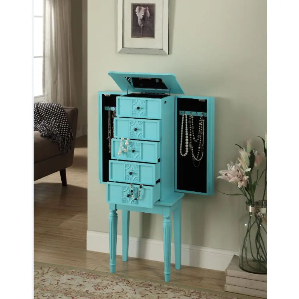 Tammy Jewelry Armoire in Light Blue  Jewelry Armoire US Warehouse 16