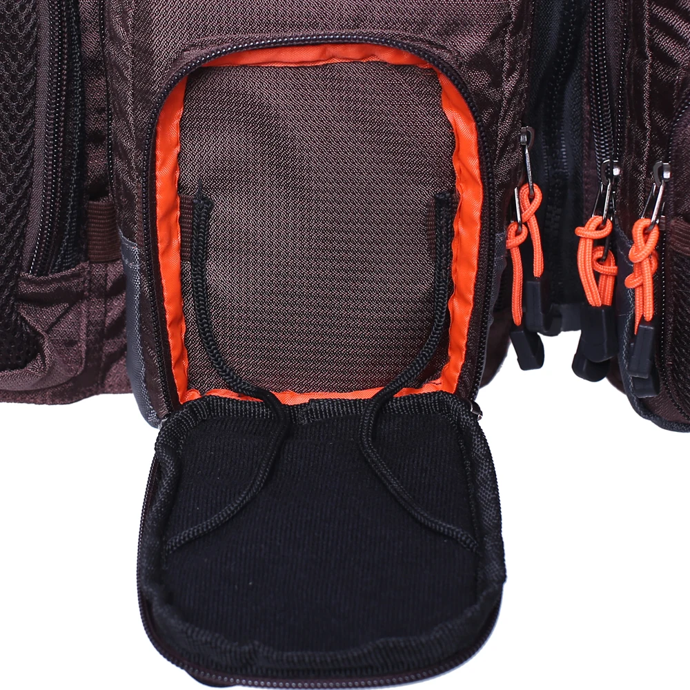 Chaleco de pesca mesh marrón – Bolsillos técnicos y sistema mochila - imagen 5