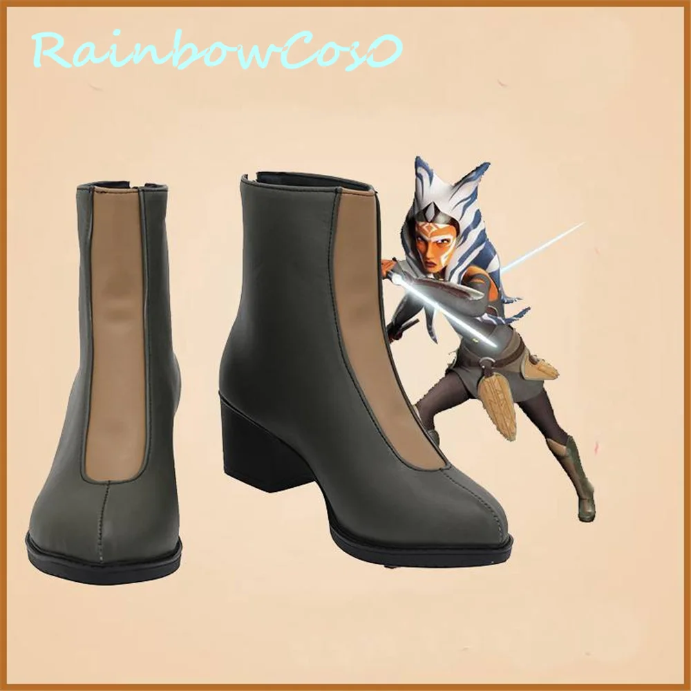 Ahsoka Tano Anakin Cosplay scarpe stivali gioco Anime Halloween RainbowCos0W W1419