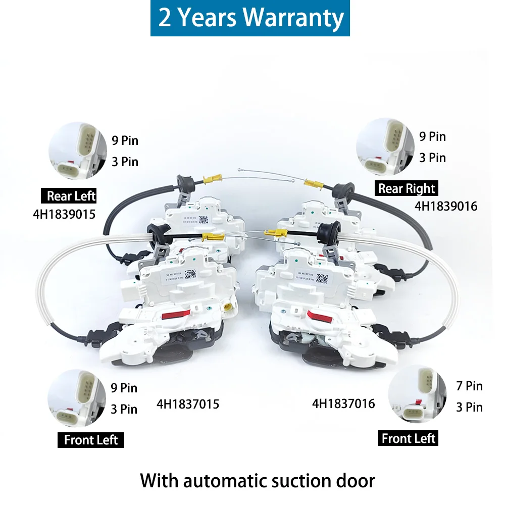 Door Lock Actuator with Automatic suction door For A8 S8 QUATTRO 4H1837015E 4H1837016E 4H0839015C 4H0839016C