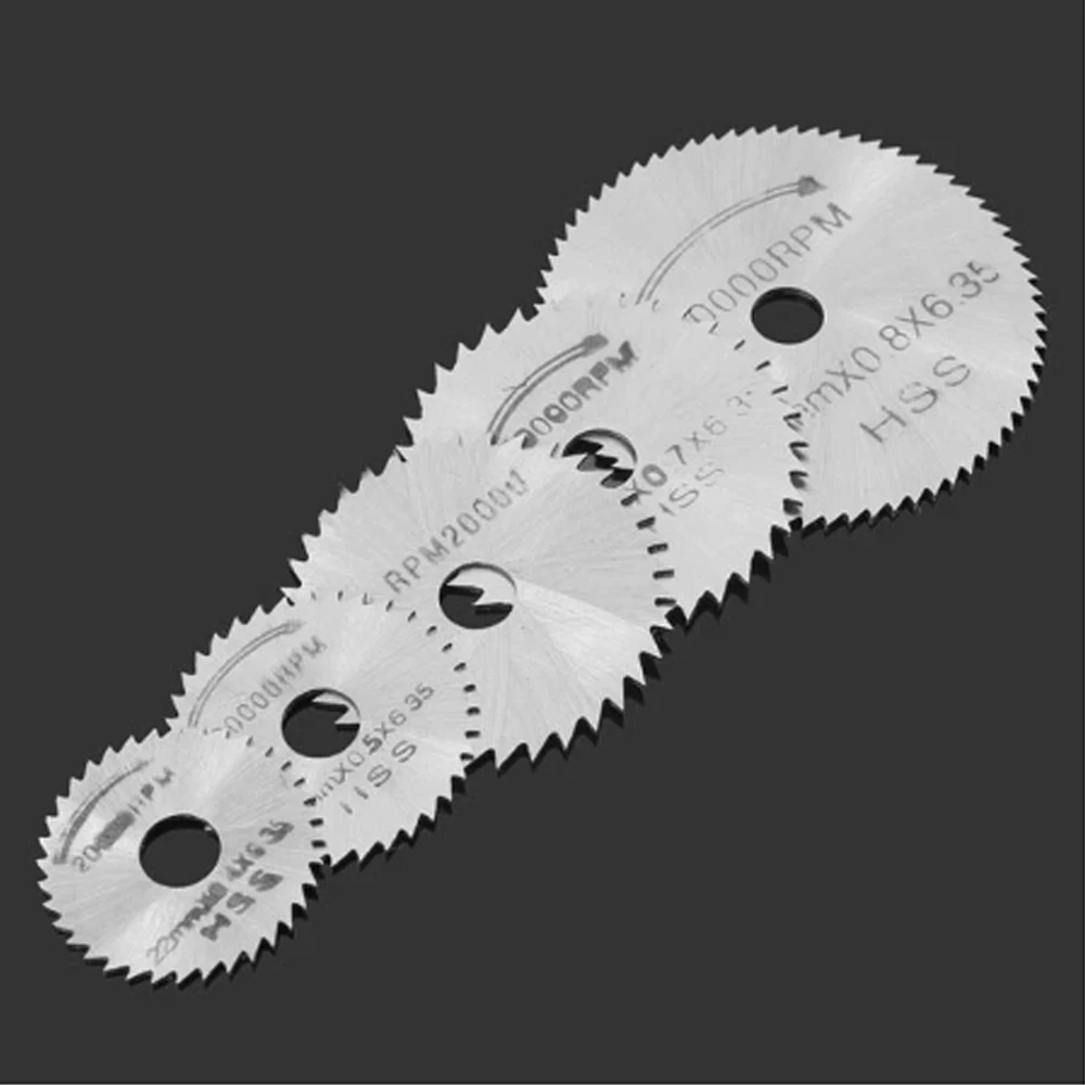 6pcs HSS SAW ใบมีดสำหรับ Dremel Ratory เครื่องมือใบเลื่อยวงเดือนตัดแผ่นตัดตัด Mandrel เครื่องมือ multitool