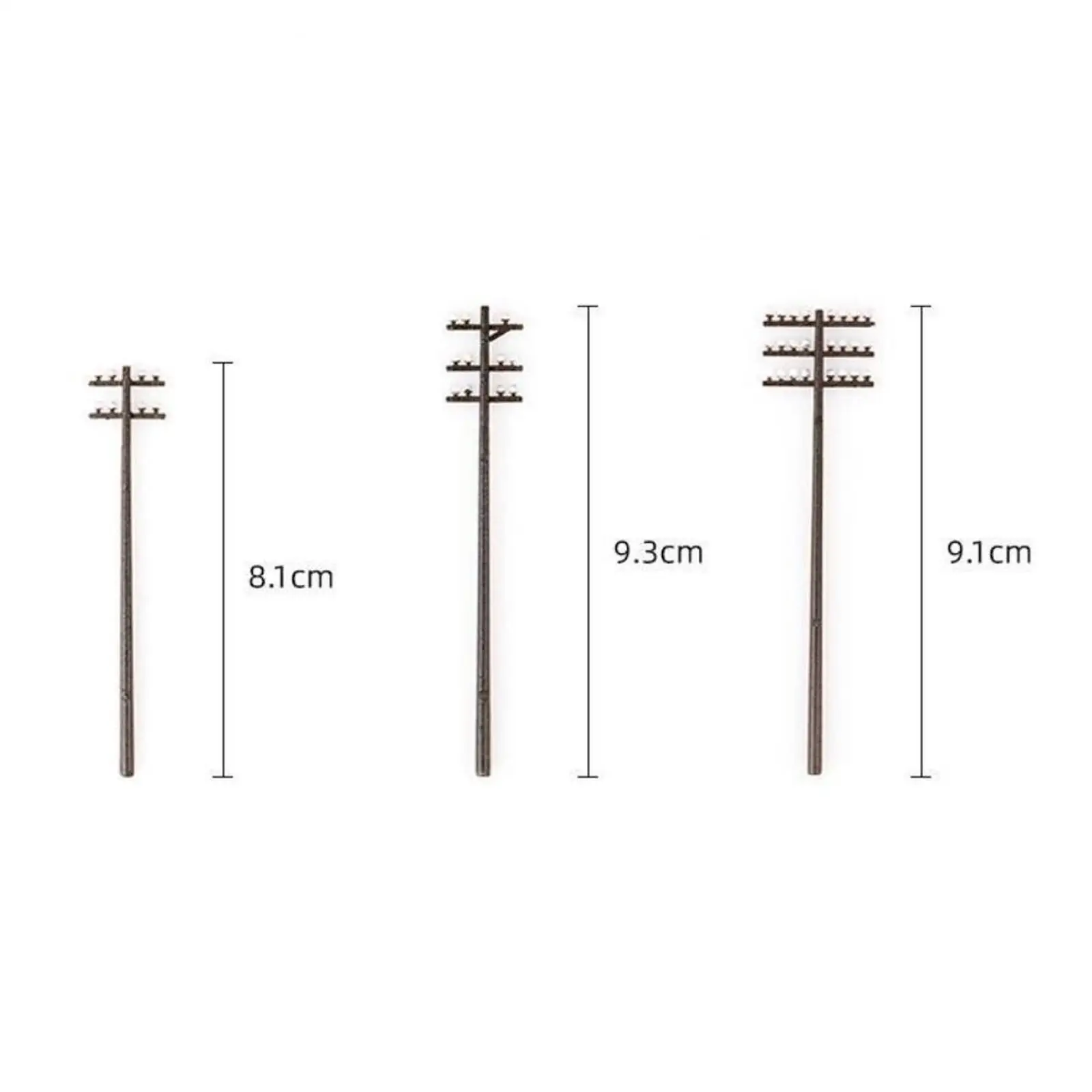 

3pcs 1/87 Electric Line Poles Telephone Pole Set SCENERY Building Accessories