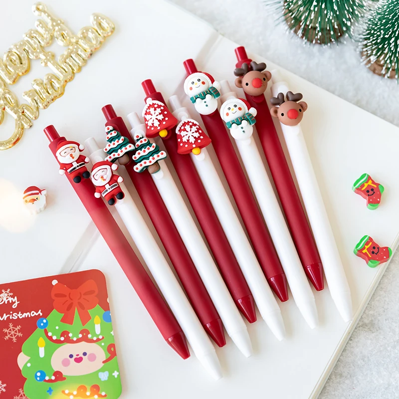 5Pcs/Set Gel Pen Christmas Pen Stationery Kawaii School Supplies Gel Ink Pen School Stationery Office Suppliers Pen Kids Gifts